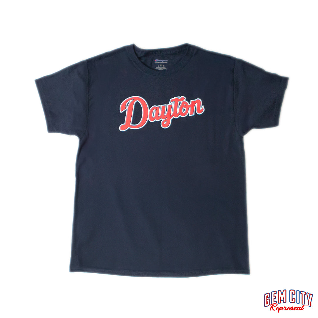 Dayton Script Tee (navy) | Gem City Represent