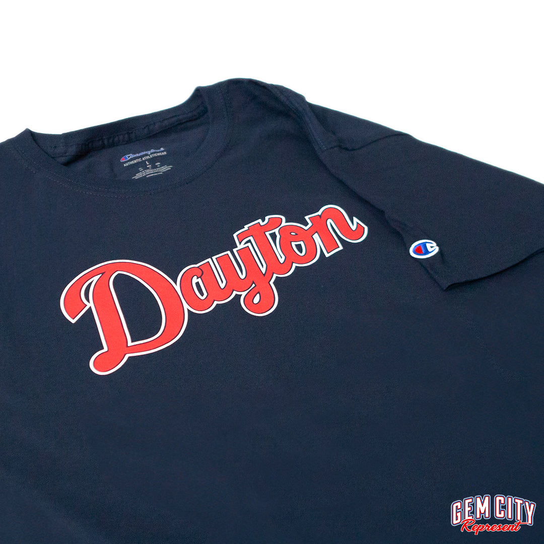 Dayton Script Tee (navy) | Gem City Represent